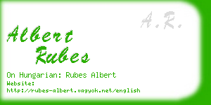 albert rubes business card